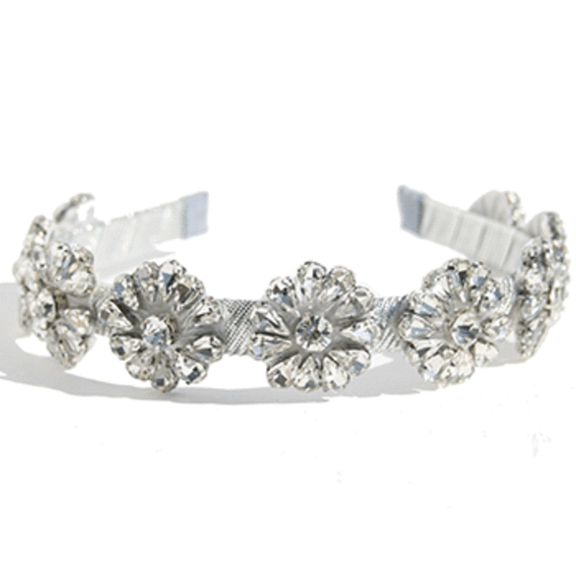 ラインストンフラワービジューカチューシャ