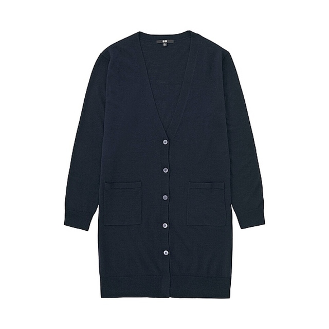 エクストラファインメリノブレンドロングカーディガン（長袖）