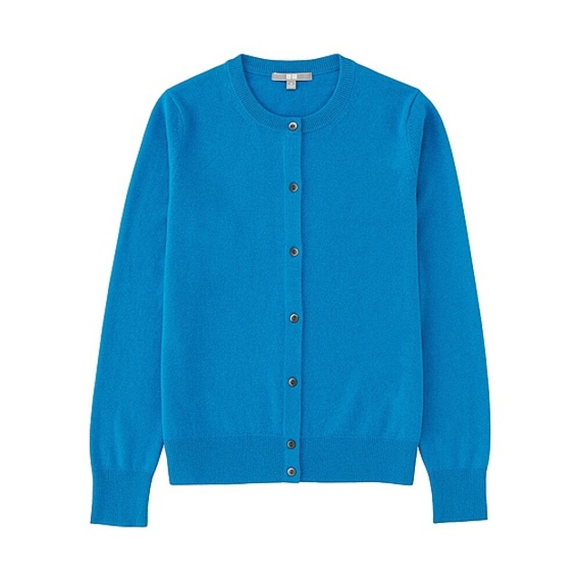 カシミヤクルーネックカーディガン