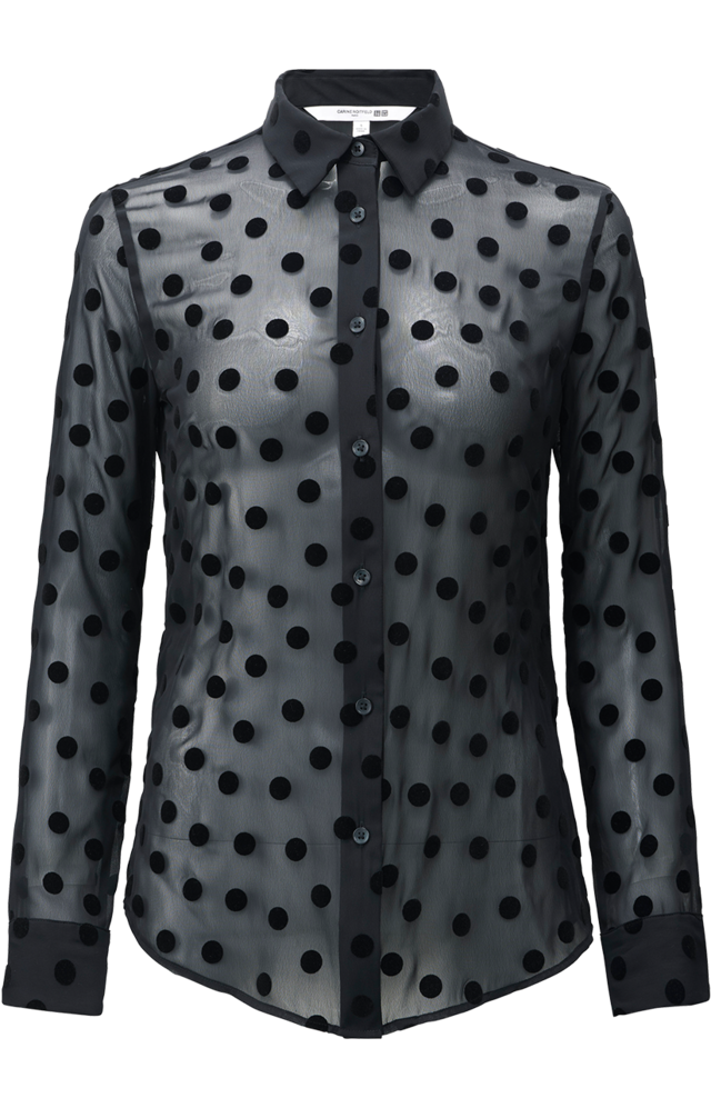 フロッキープリントブラウス（長袖）＋