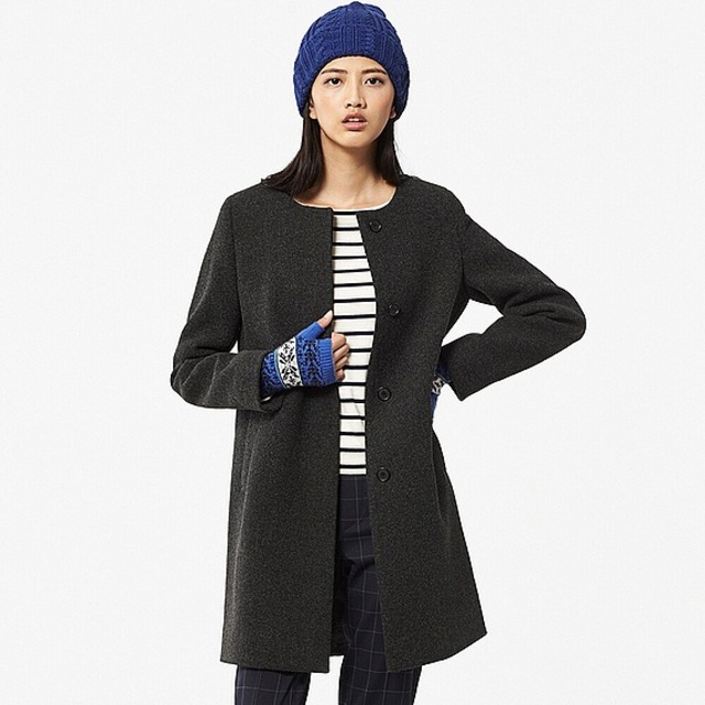 ウールノーカラーコート