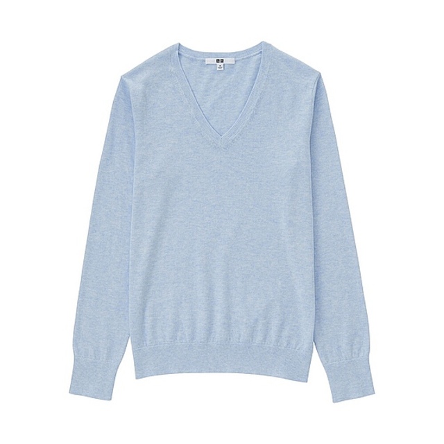 コットンカシミヤＶネックセーター