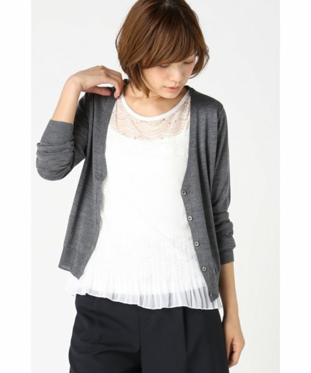 SLOBE IENA 14GウォッシャブルウールVネックカーディガン