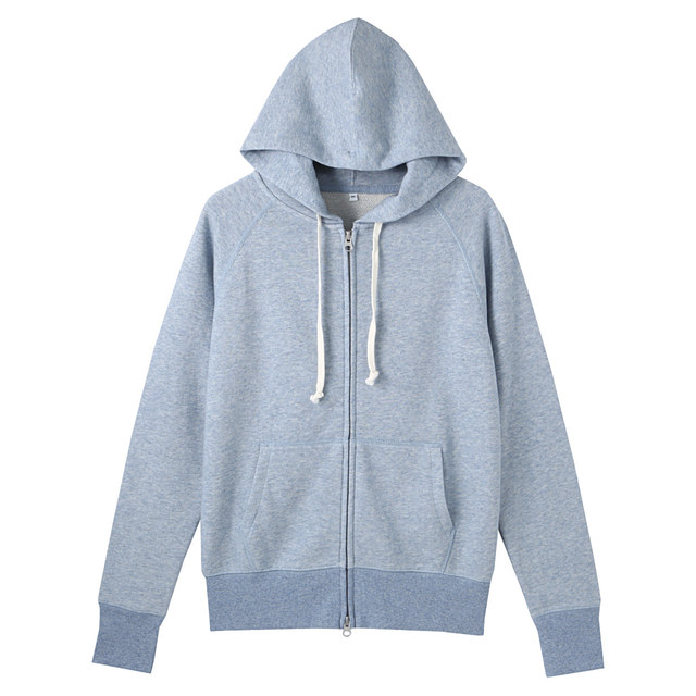 オーガニックコットン裏毛ダブルジップパーカー