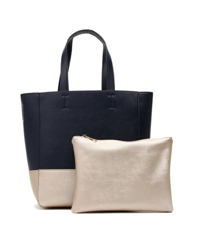 ViS 【2WAY】タテ型配色トートバッグ