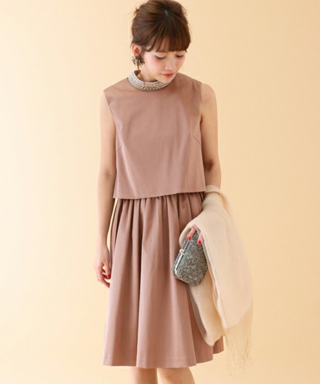 chaco ビジュー衿2WAYドレス