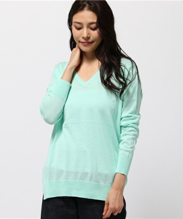 コットンUVベーシックVネックプルオーバー