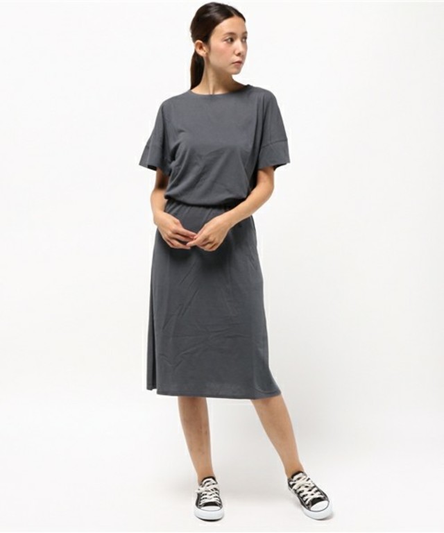 ハイウエストカットソーワンピース