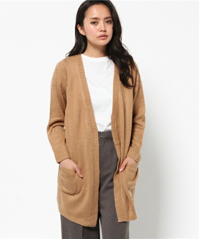 カラーロングカーディガン