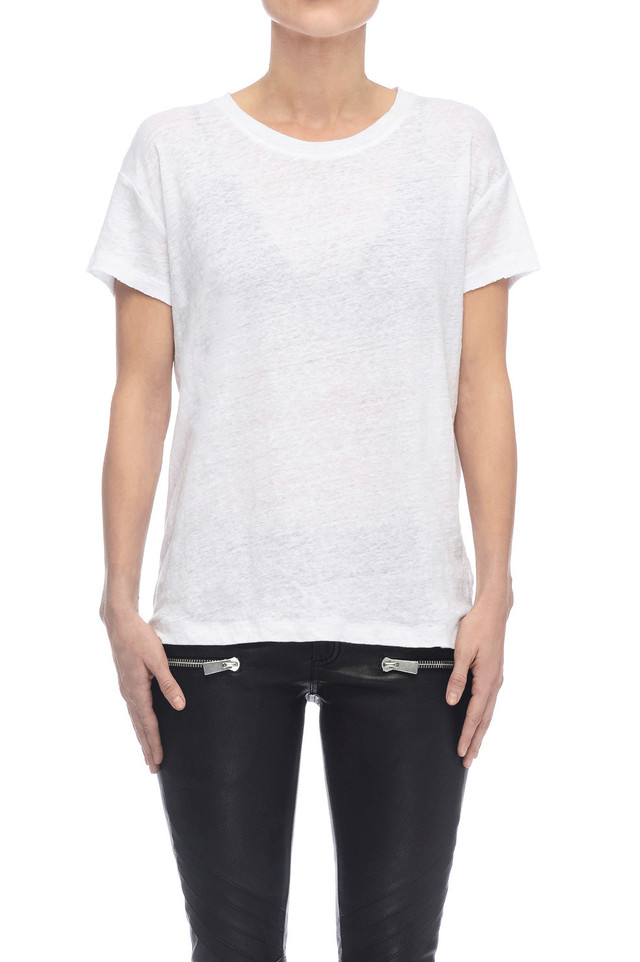 WHITE LINEN T-SHIRT