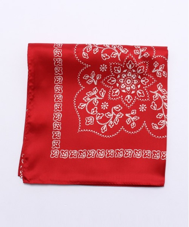 フラワー バンダナ シルク スカーフ