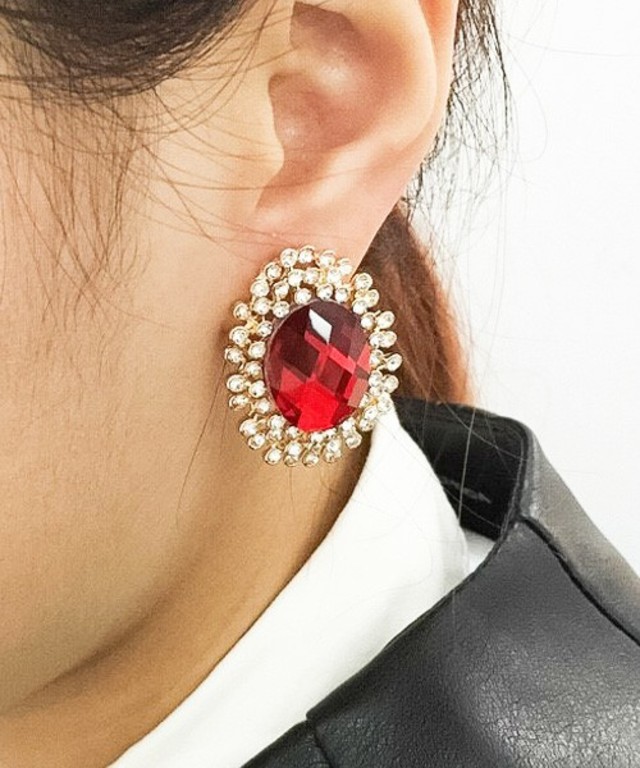 サークルビジューイヤリング