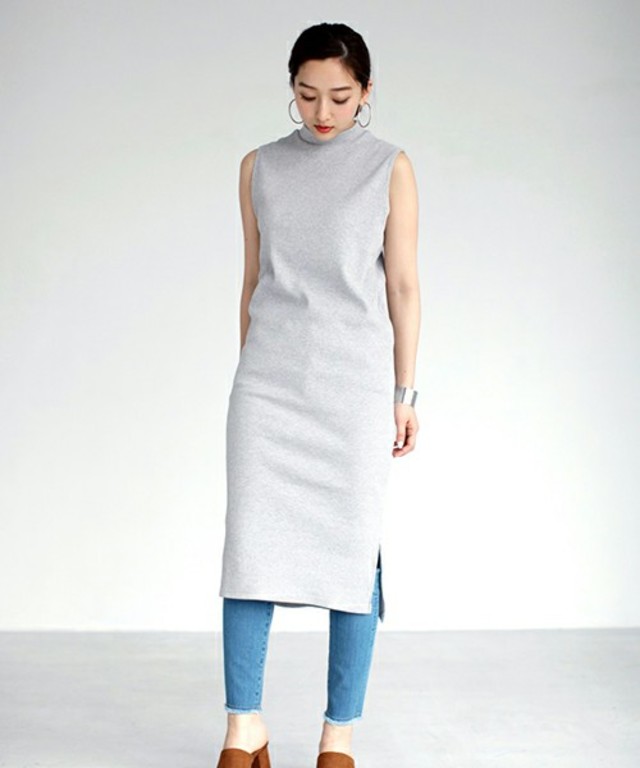 テレコハイネックノースリミディOP