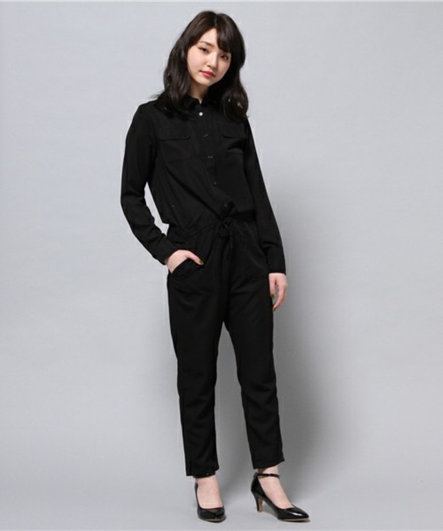 レーヨン混ジャンプスーツ