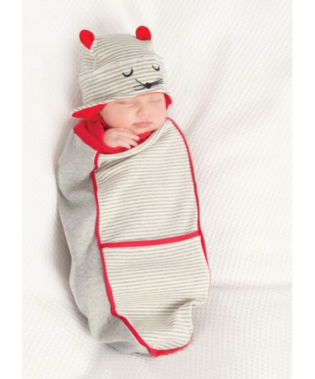 【COZY COCOON】ベビーおくるみ&帽子セット