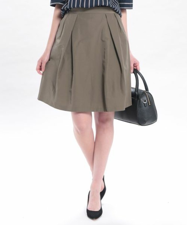 【ROPE' PICNIC】 グログランタックフレアスカート