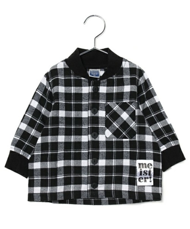 b-room リブ使いネルシャツ風羽織り