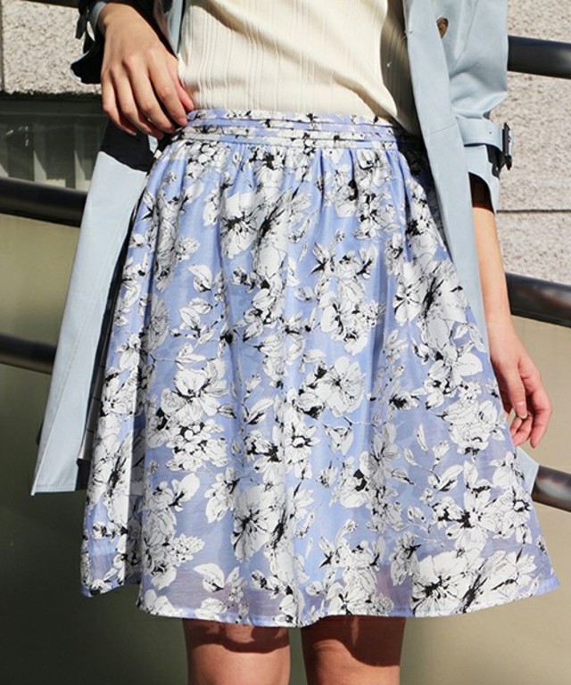 【FREE'S MART】 オパール花柄ギャザースカート