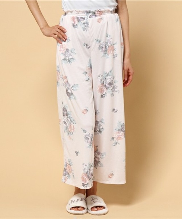 gelato pique ローズブーケ柄ロングパンツ