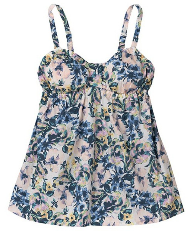 Room of A/コットンビンテージフラワー　カップ付き　キャミソール