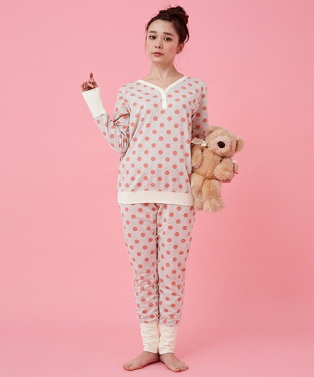 une nana cool ミニ裏毛ドットプリント パジャマ