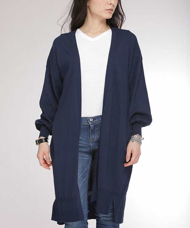 nano・universe　ウォッシャブルコットンロングカーディガン
