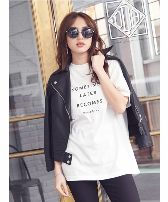 プリントカットソー半袖チュニックＴシャツ