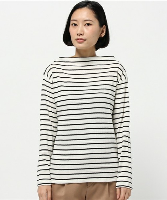 LBC　コットンハリ抜きフライスボトルネックプルオーバー