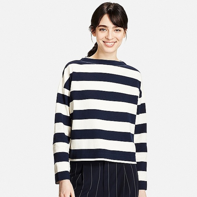 ユニクロ / ボーダーモックネックＴ