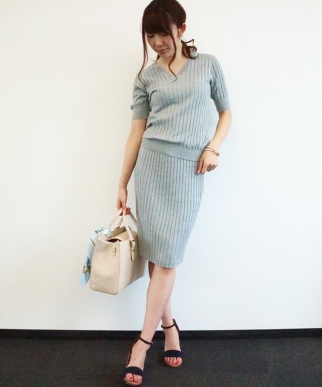 N.（N. Natural Beauty Basic）　綿モダールワイドリブセットアップスカート