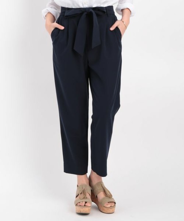 【ROPE' PICNIC】リボンベルト付９分丈パンツ