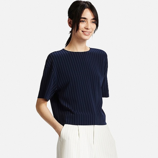 ＷＯＭＥＮ　ストライプＴブラウス（半袖）