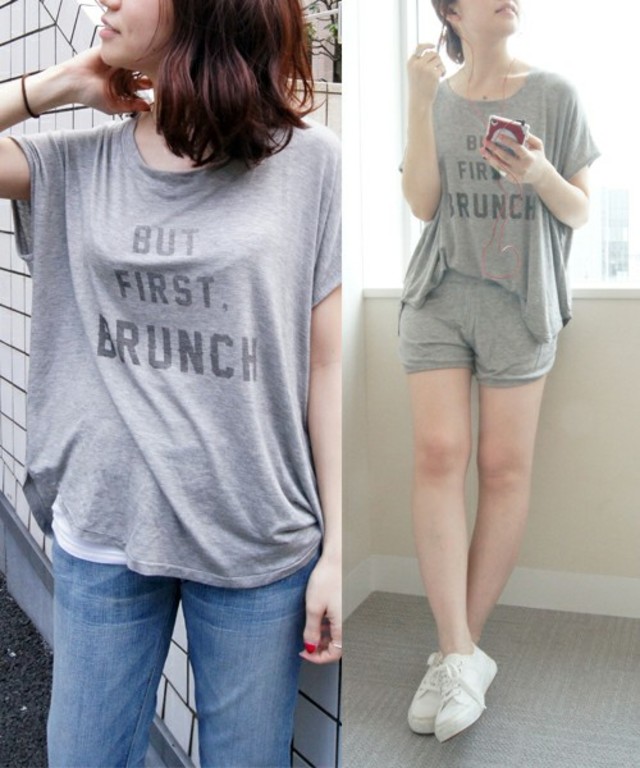 DAY DREAMER(デイ ドリーマー)　ショートパンツ付ブランチロゴＴシャツ