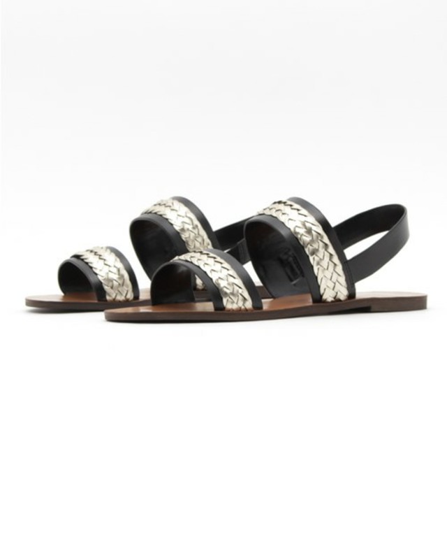 CHARLES & KEITH メタリックウィーブスリングバックサンダル