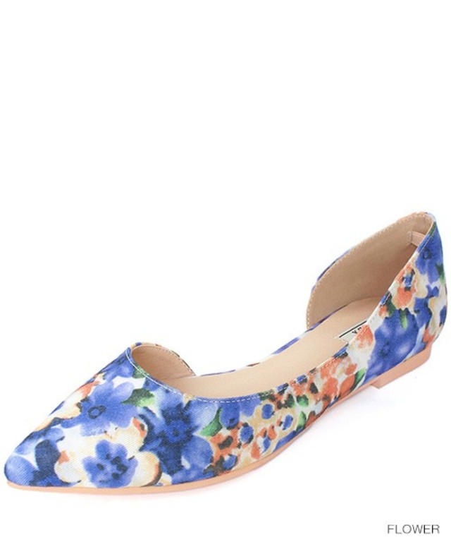 RANDA サイドオープンフラットパンプス