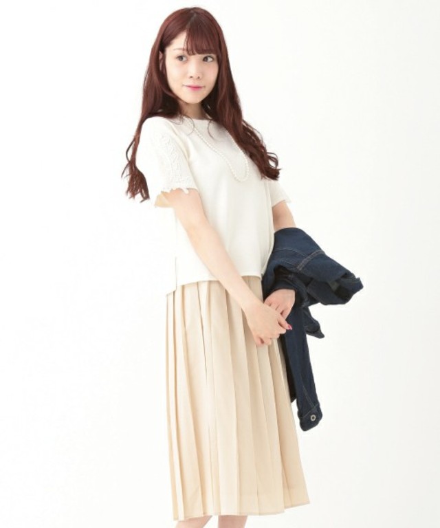 earth music&ecology　【MORE5月号掲載】【Special Price】【2016Spring】プリーツミディスカート