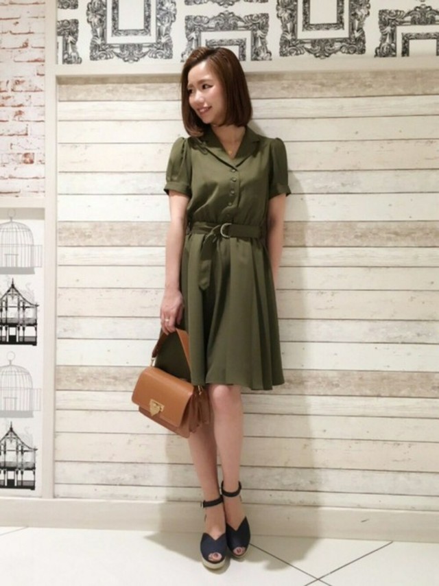 【31 Sons de mode】ベルト付き開襟シャツワンピース