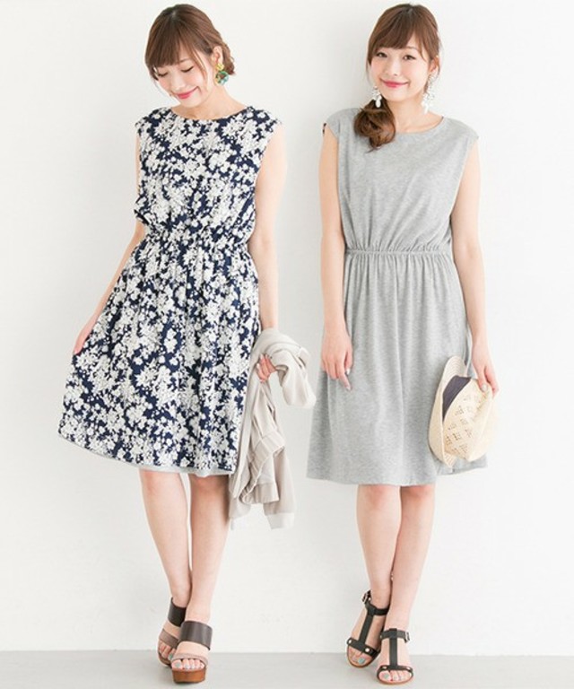 【URBAN RESEARCH】ROSSO モノトーンフラワーリバーシブルワンピース