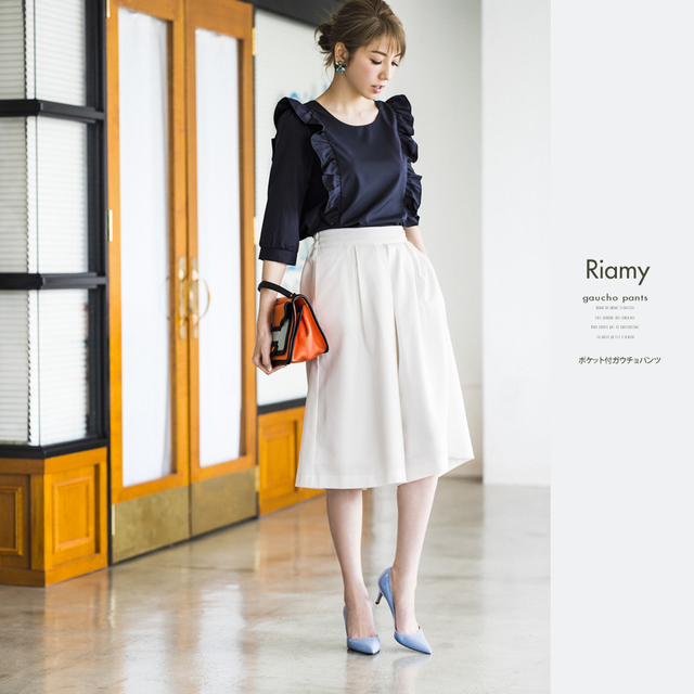 tocco closet ポケット付きフレアガウチョパンツ  【riamy　リアミー】