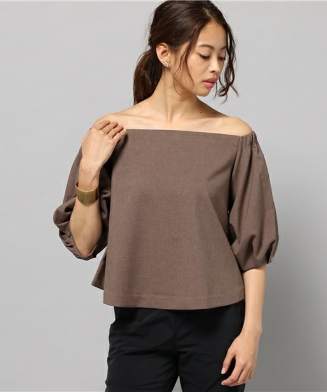 交織オフショルブラウス
