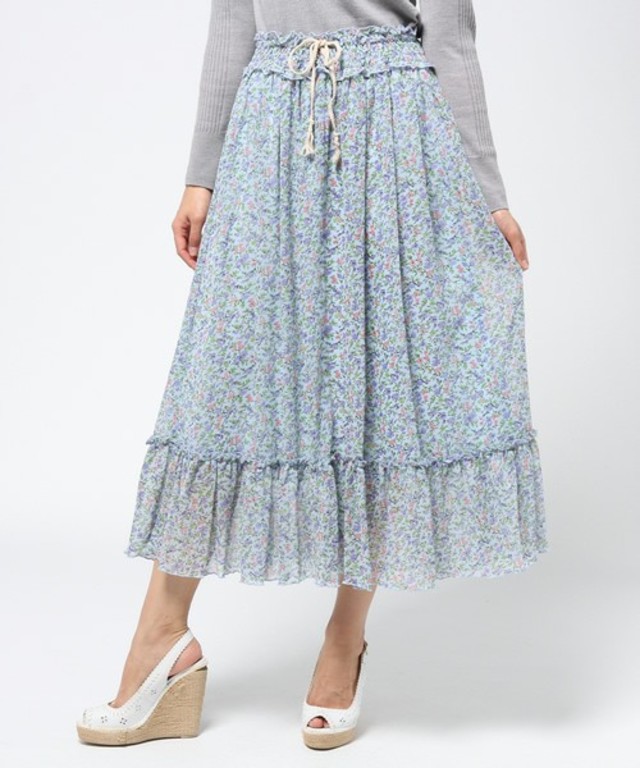 & by P&D エステルシフォン小花プリント