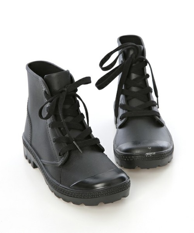 glifeed レースアップ・ミディアム丈レインブーツ