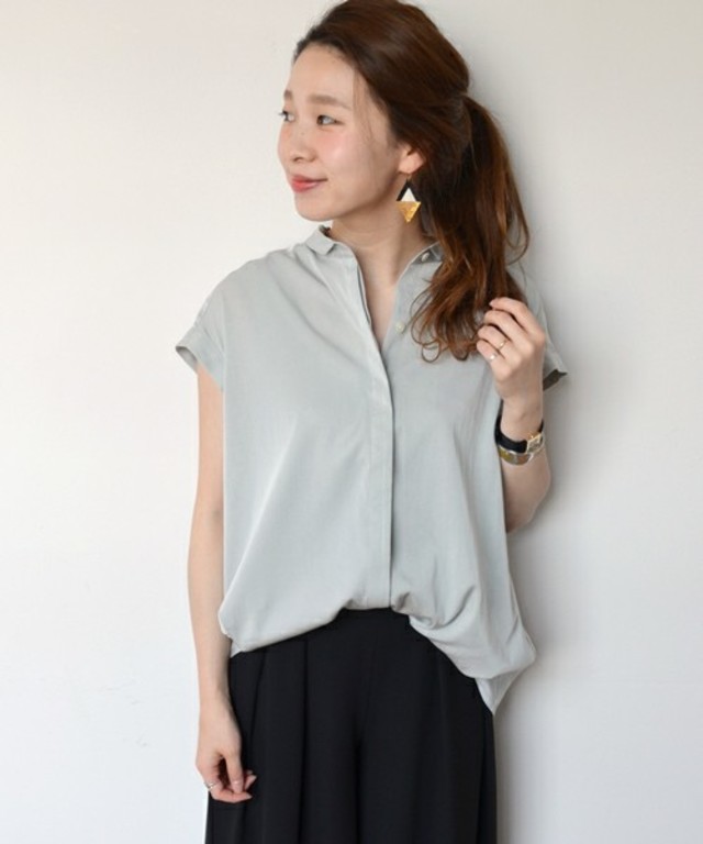 テンセルタックショートスリーブブラウス
