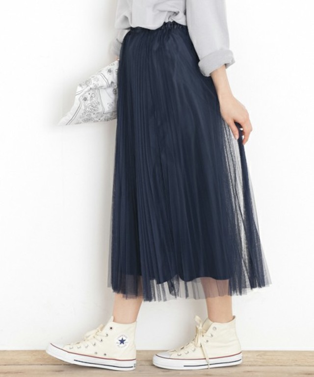 チュールプリーツスカート