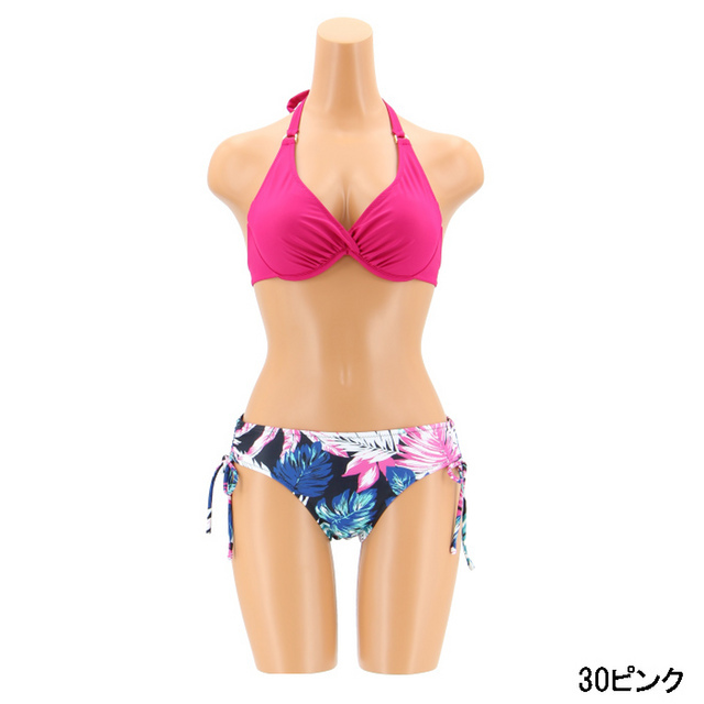 無地✕バイカラー トロピカルリーフ