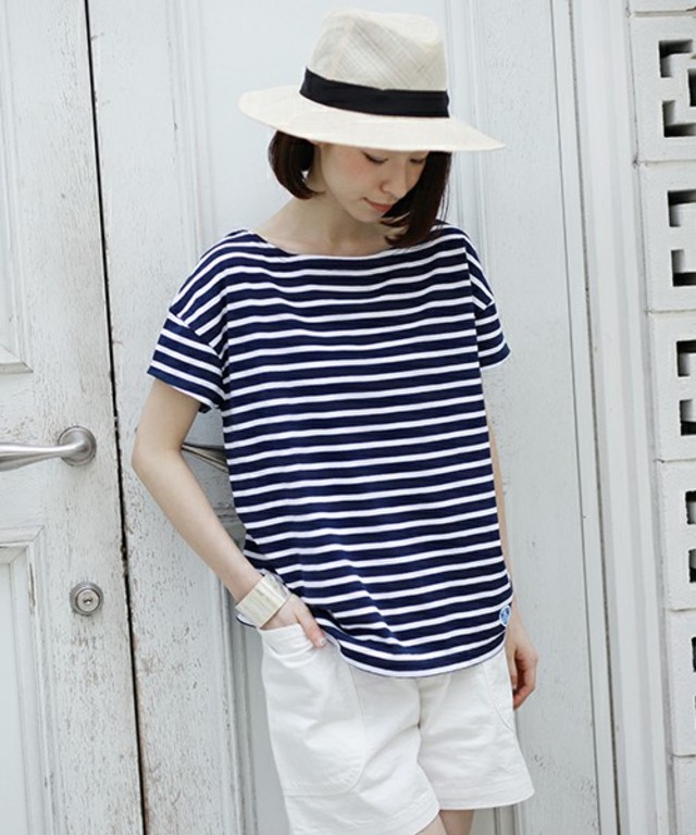 ボーダー ハーフスリーブ T