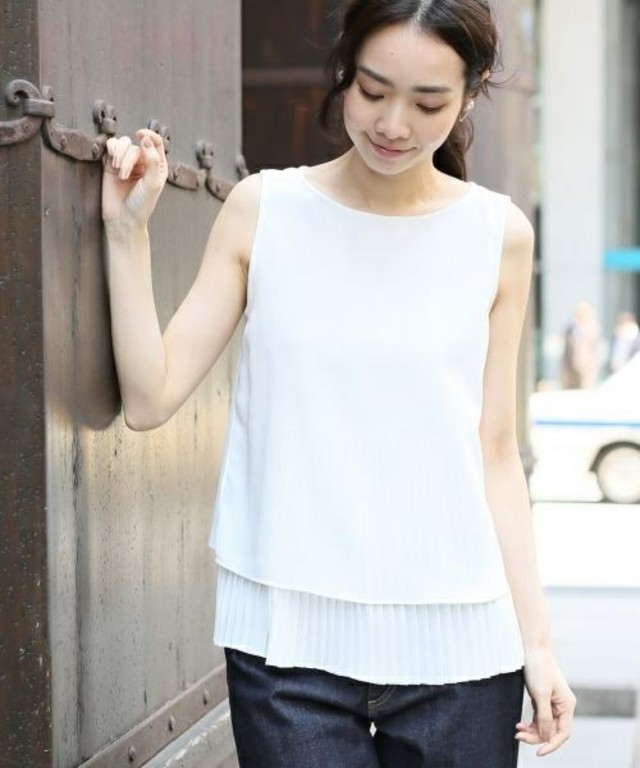 apart by lowrys  ＰプリーツレイヤードNSブラウス