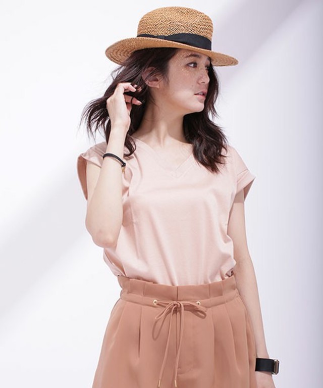 nano・universe  接触冷感/Vネックプルオーバー