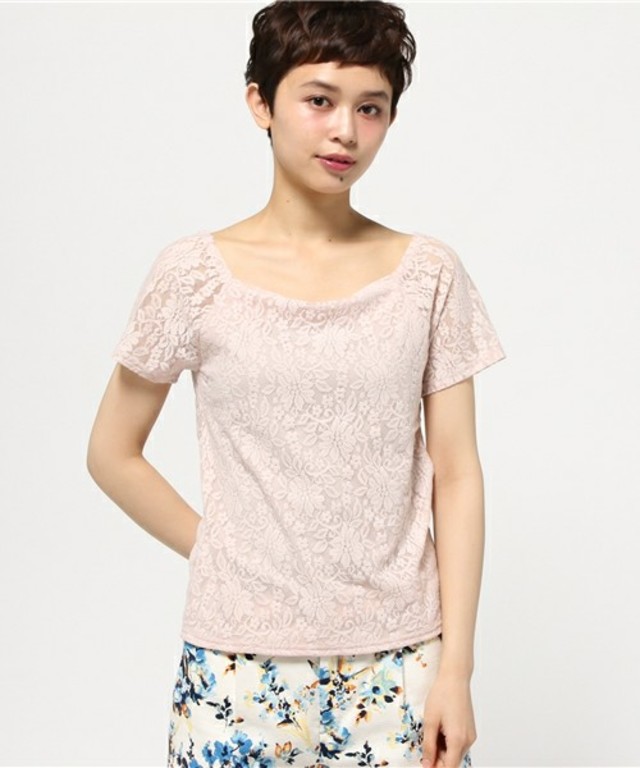 who's who Chico  カットレース半袖プルオーバー