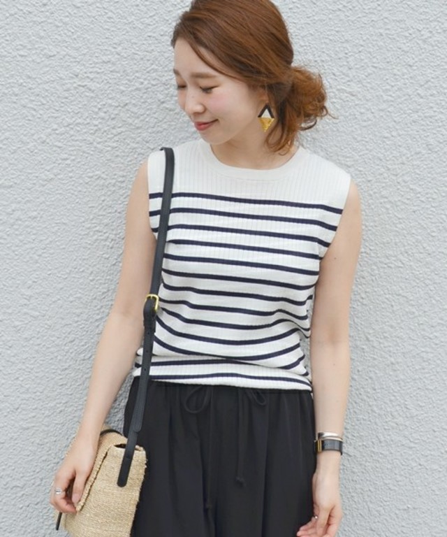 SHIPS for women  シルクリネン ノースリーブプルオーバー